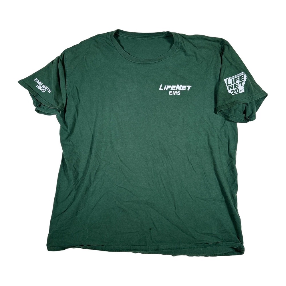 LifeNet EMS Adult Green Short Sleeve T Shirt Celebrating EMS Week 2025 M Mens